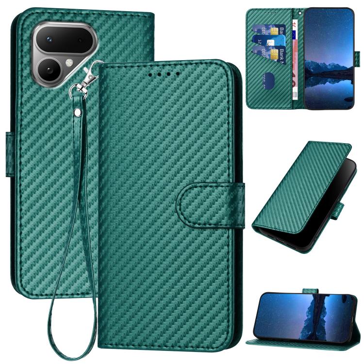 YX0070 Carbon Fiber Buckle Leather Phone Case with Lanyard, For Tecno Pova Curve 2 5G, For Tecno Spark Go 3 / Pop 20 4G, For Tecno Spark 50 4G, For Tecno Camon 50 Pro 4G, For Tecno Camon 50 4G, For Tecno Spark Slim, For Tecno Spark 40 4G               ...