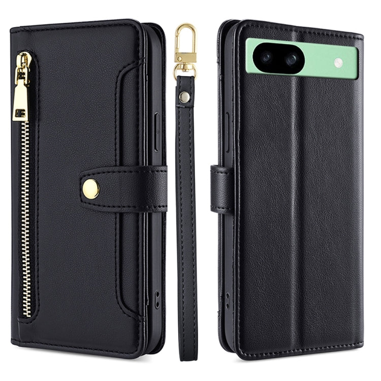Sheep Texture Cross-body Zipper Wallet Leather Phone Case, For Google Pixel 10a, For Google Pixel 10 Pro XL, For Google Pixel 10, For Google Pixel 9 Pro XL, For Google Pixel 9, For Google Pixel 8a