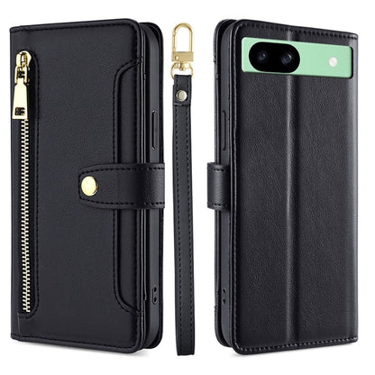 Sheep Texture Cross-body Zipper Wallet Leather Phone Case, For Google Pixel 10a, For Google Pixel 10 Pro XL, For Google Pixel 10, For Google Pixel 9 Pro XL, For Google Pixel 9, For Google Pixel 8a