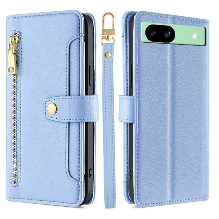 Sheep Texture Cross-body Zipper Wallet Leather Phone Case, For Google Pixel 10a, For Google Pixel 10 Pro XL, For Google Pixel 10, For Google Pixel 9 Pro XL, For Google Pixel 9, For Google Pixel 8a