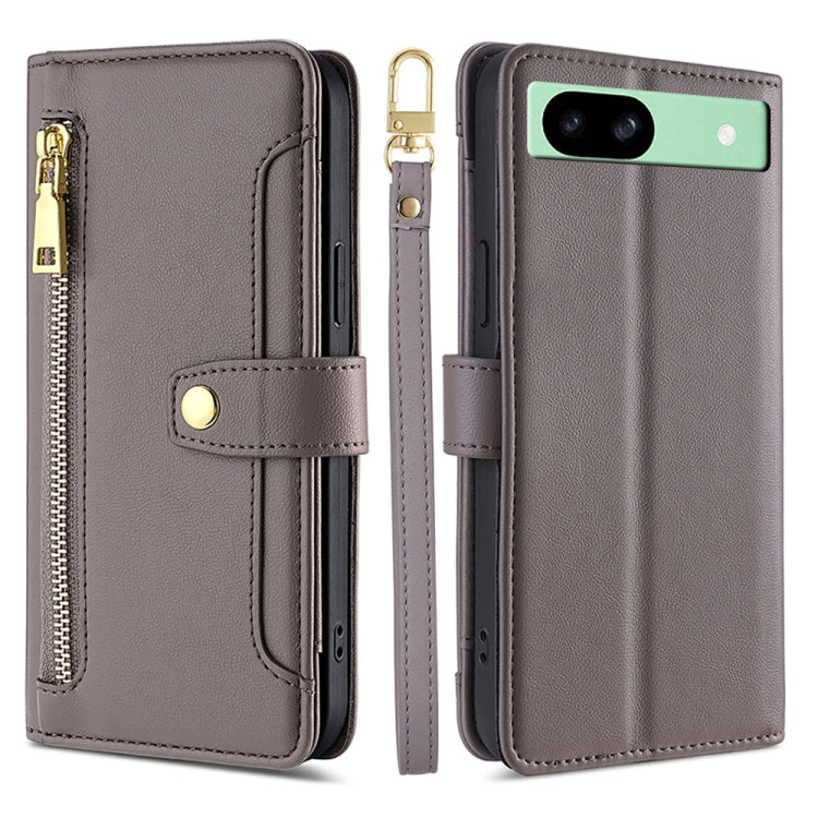 Sheep Texture Cross-body Zipper Wallet Leather Phone Case, For Google Pixel 10a, For Google Pixel 10 Pro XL, For Google Pixel 10, For Google Pixel 9 Pro XL, For Google Pixel 9, For Google Pixel 8a