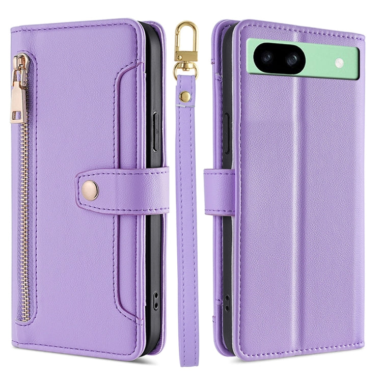 Sheep Texture Cross-body Zipper Wallet Leather Phone Case, For Google Pixel 10a, For Google Pixel 10 Pro XL, For Google Pixel 10, For Google Pixel 9 Pro XL, For Google Pixel 9, For Google Pixel 8a