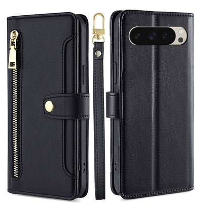 Sheep Texture Cross-body Zipper Wallet Leather Phone Case, For Google Pixel 10a, For Google Pixel 10 Pro XL, For Google Pixel 10, For Google Pixel 9 Pro XL, For Google Pixel 9, For Google Pixel 8a