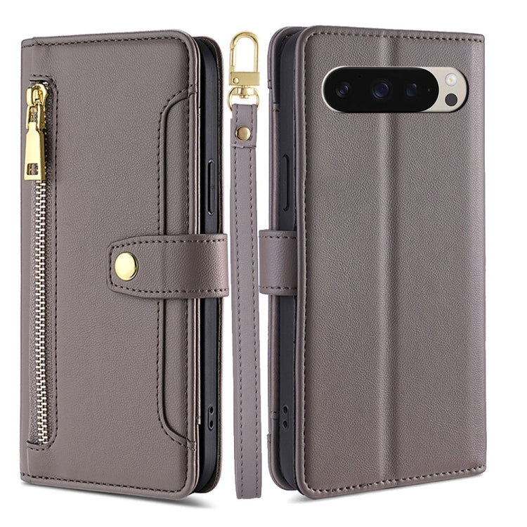 Sheep Texture Cross-body Zipper Wallet Leather Phone Case, For Google Pixel 10a, For Google Pixel 10 Pro XL, For Google Pixel 10, For Google Pixel 9 Pro XL, For Google Pixel 9, For Google Pixel 8a