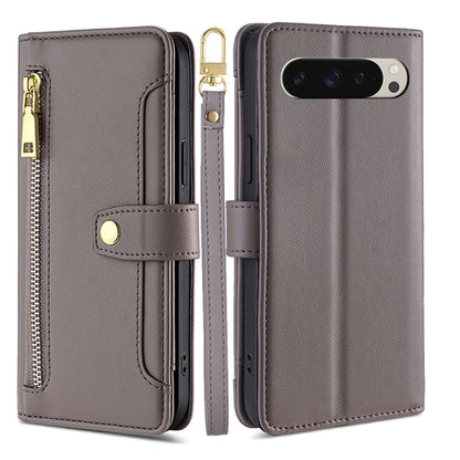 Sheep Texture Cross-body Zipper Wallet Leather Phone Case, For Google Pixel 10a, For Google Pixel 10 Pro XL, For Google Pixel 10, For Google Pixel 9 Pro XL, For Google Pixel 9, For Google Pixel 8a
