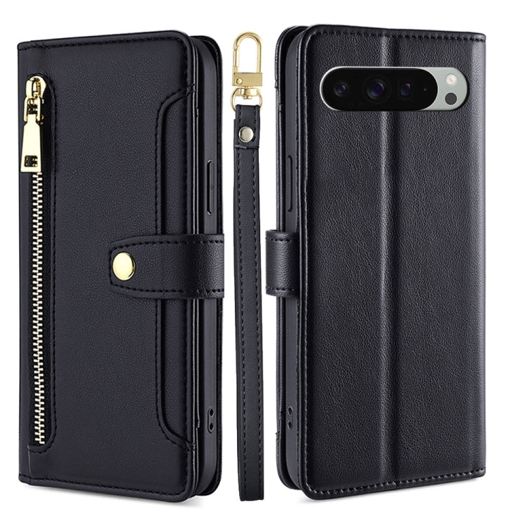 Sheep Texture Cross-body Zipper Wallet Leather Phone Case, For Google Pixel 10a, For Google Pixel 10 Pro XL, For Google Pixel 10, For Google Pixel 9 Pro XL, For Google Pixel 9, For Google Pixel 8a