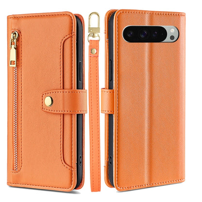 Sheep Texture Cross-body Zipper Wallet Leather Phone Case, For Google Pixel 10a, For Google Pixel 10 Pro XL, For Google Pixel 10, For Google Pixel 9 Pro XL, For Google Pixel 9, For Google Pixel 8a