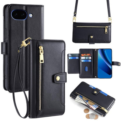 Sheep Texture Cross-body Zipper Wallet Leather Phone Case, For Google Pixel 10a, For Google Pixel 10 Pro XL, For Google Pixel 10, For Google Pixel 9 Pro XL, For Google Pixel 9, For Google Pixel 8a