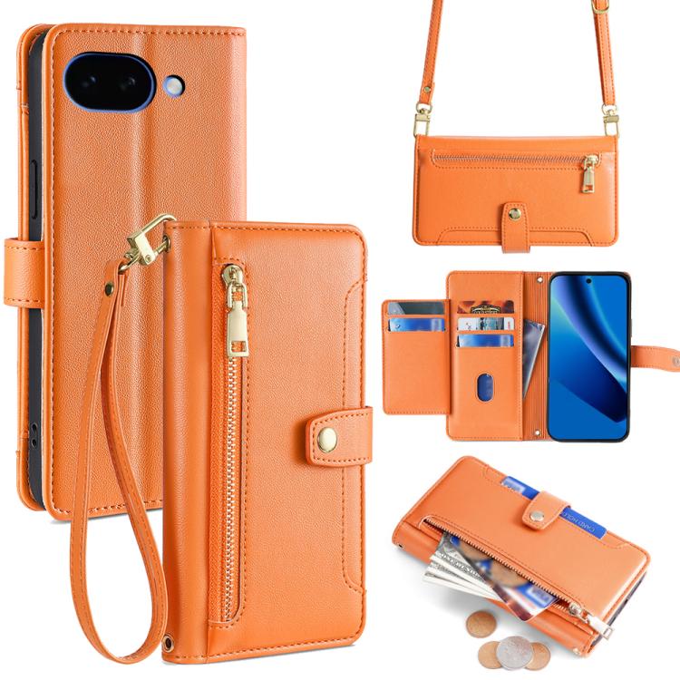 Sheep Texture Cross-body Zipper Wallet Leather Phone Case, For Google Pixel 10a, For Google Pixel 10 Pro XL, For Google Pixel 10, For Google Pixel 9 Pro XL, For Google Pixel 9, For Google Pixel 8a