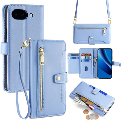 Sheep Texture Cross-body Zipper Wallet Leather Phone Case, For Google Pixel 10a, For Google Pixel 10 Pro XL, For Google Pixel 10, For Google Pixel 9 Pro XL, For Google Pixel 9, For Google Pixel 8a