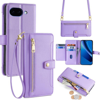 Sheep Texture Cross-body Zipper Wallet Leather Phone Case, For Google Pixel 10a, For Google Pixel 10 Pro XL, For Google Pixel 10, For Google Pixel 9 Pro XL, For Google Pixel 9, For Google Pixel 8a