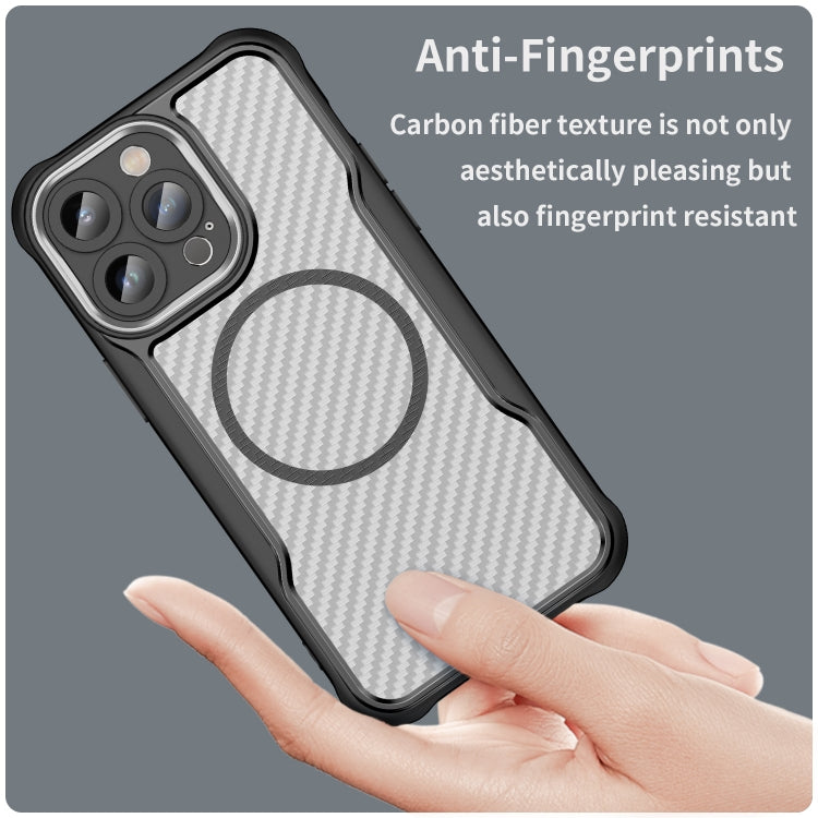 Kohlefaser-Textur MagSafe transparente Handyhülle, für iPhone 11 Pro