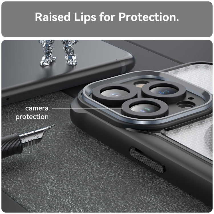 Kohlefaser-Textur MagSafe transparente Handyhülle, für iPhone 11 Pro