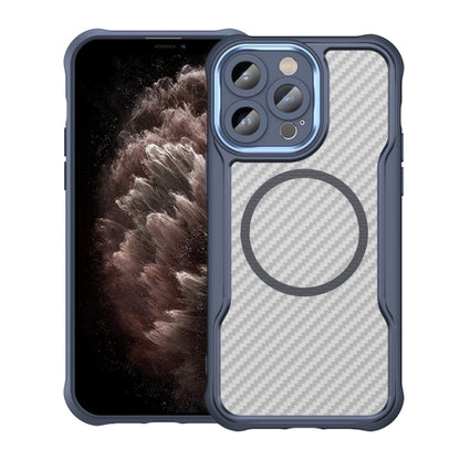 Kohlefaser-Textur MagSafe transparente Handyhülle, für iPhone 11 Pro