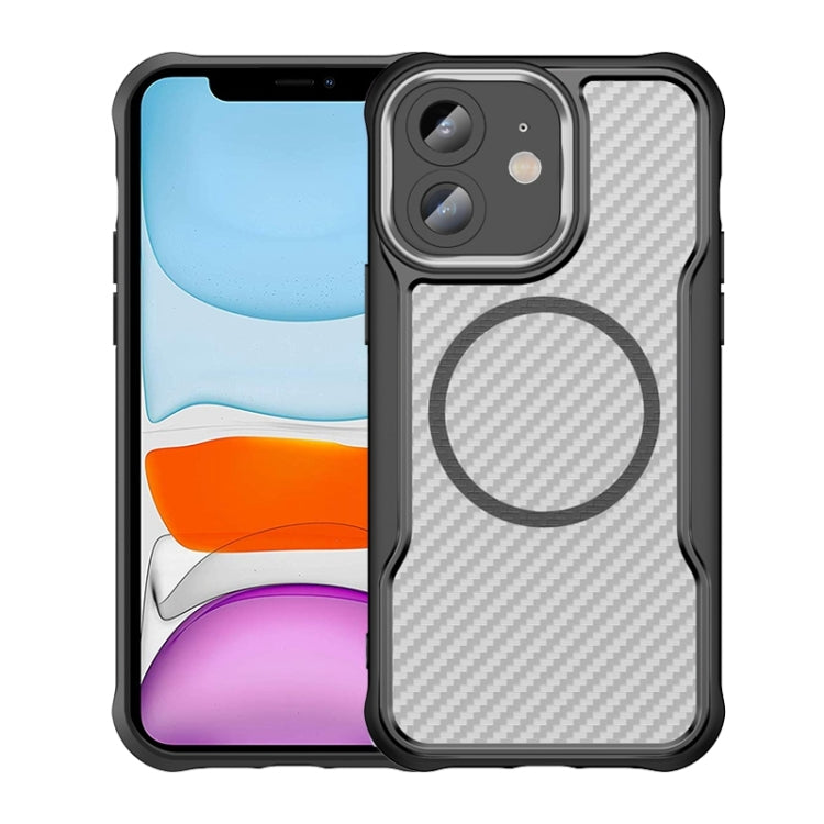 Kohlefaser-Textur MagSafe transparente Handyhülle, für iPhone 11 Pro