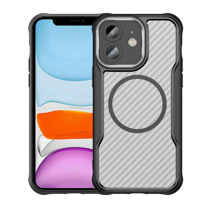 Kohlefaser-Textur MagSafe transparente Handyhülle, für iPhone 11 Pro