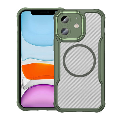 Kohlefaser-Textur MagSafe transparente Handyhülle, für iPhone 11 Pro