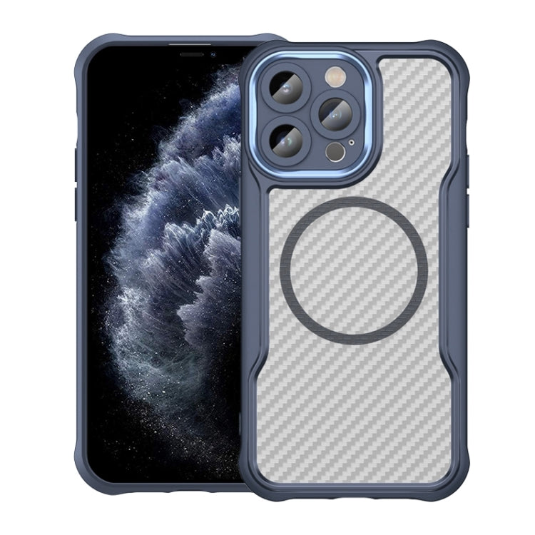 Kohlefaser-Textur MagSafe transparente Handyhülle, für iPhone 11 Pro