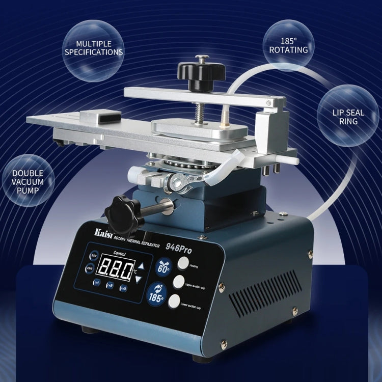 Kaisi 946 Pro LCD Touch Screen Separator Rotating Thermal Machine with Double Vacuum Pumps, US Plug, EU Plug, UK Plug