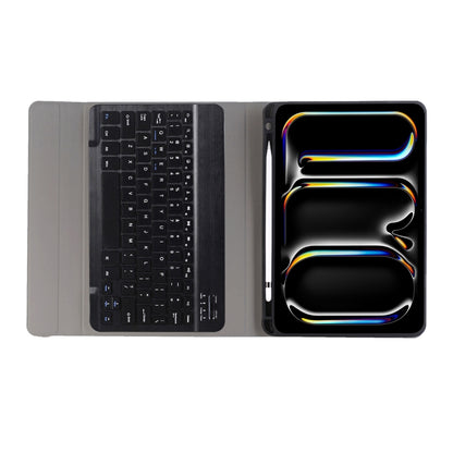 A13B Lambskin Texture Bluetooth Touch Keyboard Leather Tablet Case with Pen Slot, For iPad Pro 11 2024