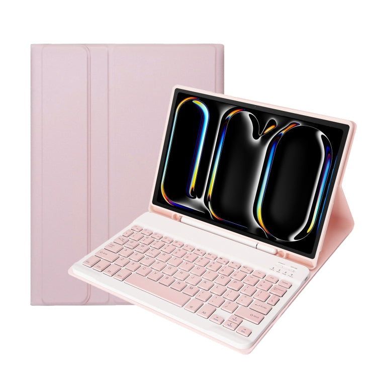 A13B Lambskin Texture Bluetooth Touch Keyboard Leather Tablet Case with Pen Slot, For iPad Pro 11 2024