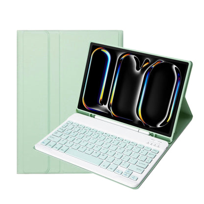 A13B Lambskin Texture Bluetooth Touch Keyboard Leather Tablet Case with Pen Slot, For iPad Pro 11 2024