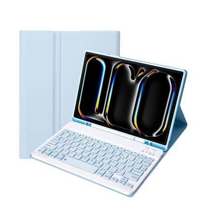 A13B Lambskin Texture Bluetooth Touch Keyboard Leather Tablet Case with Pen Slot, For iPad Pro 11 2024