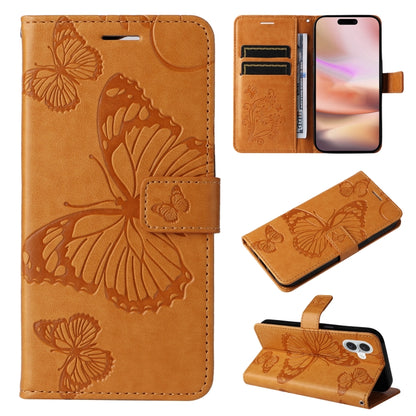 3D Butterfly Embossed Pattern Flip Leather Phone Case, For iPhone 17e / 16e, For iPhone 16 Pro Max, For iPhone 16 Pro, For iPhone 16 Plus, For iPhone 16