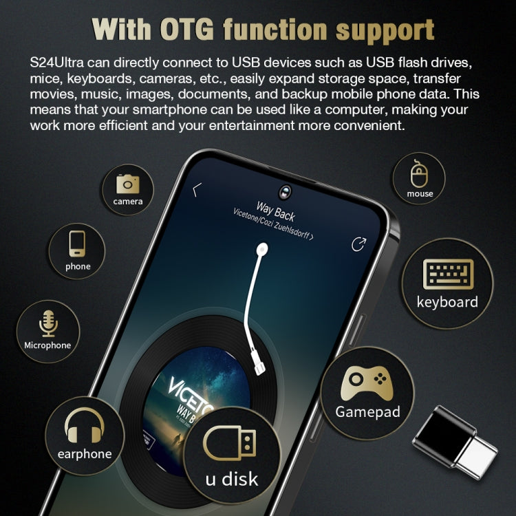 S24 Ultra / C24, 6.8 inch Screen, Android 8.1 7731E Quad Core, Network: 3G, OTG, Dual SIM, 2GB+16GB