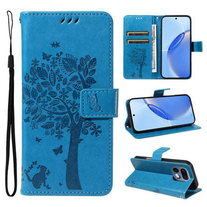 Tree & Cat Embossed Pattern Flip Leather Phone Case, For Realme 16T 5G, For Realme 16 Pro+ 5G Global, For Realme 16 Pro 5G Global, For Realme C85 5G/15X 5G India, For Realme C85 Pro 4G, For Realme 15T 5G, For Realme C71 4G India, For Realme 15 5G