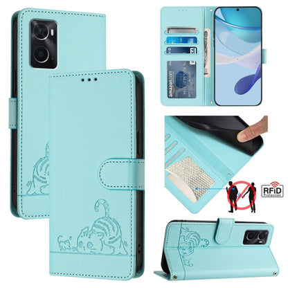 Cat Rat Embossed Pattern RFID Leather Phone Case with Lanyard, For Realme V23, For Realme Q5i, For Realme GT NEO3, For Realme 8 5G / 9 5G India, For Realme V13 5G / Q3 5G, For Realme Q3i 5G, For Realme 9 5G EU Version, For Realme 9 Pro 5G Global       ...