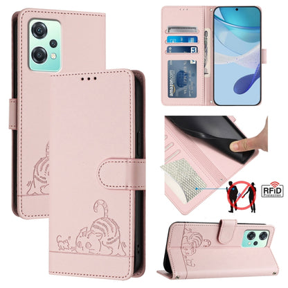 Cat Rat Embossed Pattern RFID Leather Phone Case with Lanyard, For Realme V23, For Realme Q5i, For Realme GT NEO3, For Realme 8 5G / 9 5G India, For Realme V13 5G / Q3 5G, For Realme Q3i 5G, For Realme 9 5G EU Version, For Realme 9 Pro 5G Global       ...