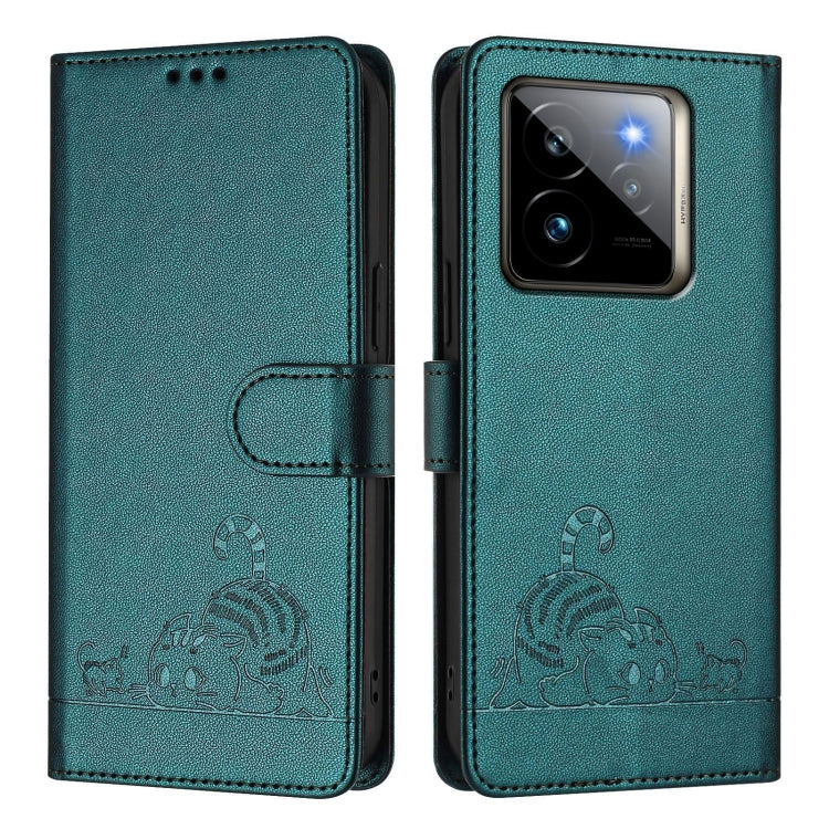 Cat Rat Embossed Pattern RFID Leather Phone Case with Lanyard, For Realme C71 4G Global, For Realme Neo7 Turbo 5G, For Realme V70 / 14x Global / C75 5G, For Realme Narzo 80 Pro / 14 Pro 5G India, For Realme 14 5G Global / P3 5G India                   ...