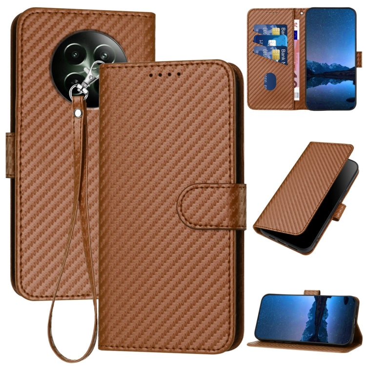YX0070 Carbon Fiber Buckle Leather Phone Case with Lanyard, For Realme GT 6 / GT 6T, For Realme C63 / C61 Global, For Realme 12+ / Narzo 70 Pro 5G India, For Realme 12, For Realme 12 Pro, For Realme 12 Lite / C67 4G Global, For Realme GT5 Pro          ...