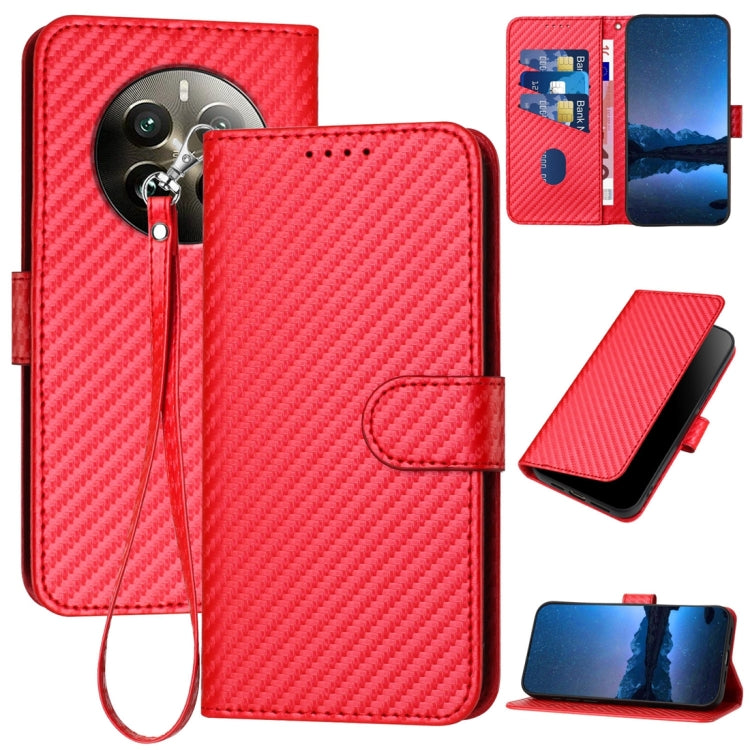 YX0070 Carbon Fiber Buckle Leather Phone Case with Lanyard, For Realme GT 6 / GT 6T, For Realme C63 / C61 Global, For Realme 12+ / Narzo 70 Pro 5G India, For Realme 12, For Realme 12 Pro, For Realme 12 Lite / C67 4G Global, For Realme GT5 Pro          ...