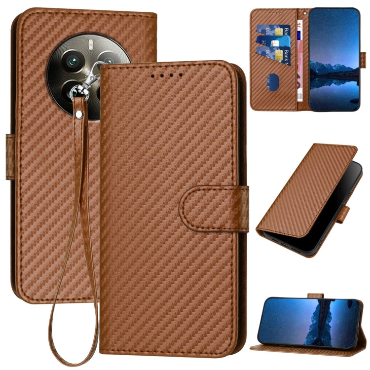 YX0070 Carbon Fiber Buckle Leather Phone Case with Lanyard, For Realme GT 6 / GT 6T, For Realme C63 / C61 Global, For Realme 12+ / Narzo 70 Pro 5G India, For Realme 12, For Realme 12 Pro, For Realme 12 Lite / C67 4G Global, For Realme GT5 Pro          ...