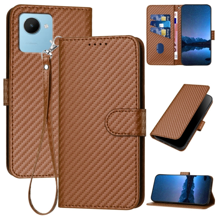 YX0070 Carbon Fiber Buckle Leather Phone Case with Lanyard, For Realme 10 Pro, For Realme 10 Pro+, For Realme 10 4G, For Realme C30 4G / Narzo 50i Prime / C30s, For Realme 9 Pro+, For Realme C20 / C11 2021 / C21, For Realme 8 / 8 Pro                   ...