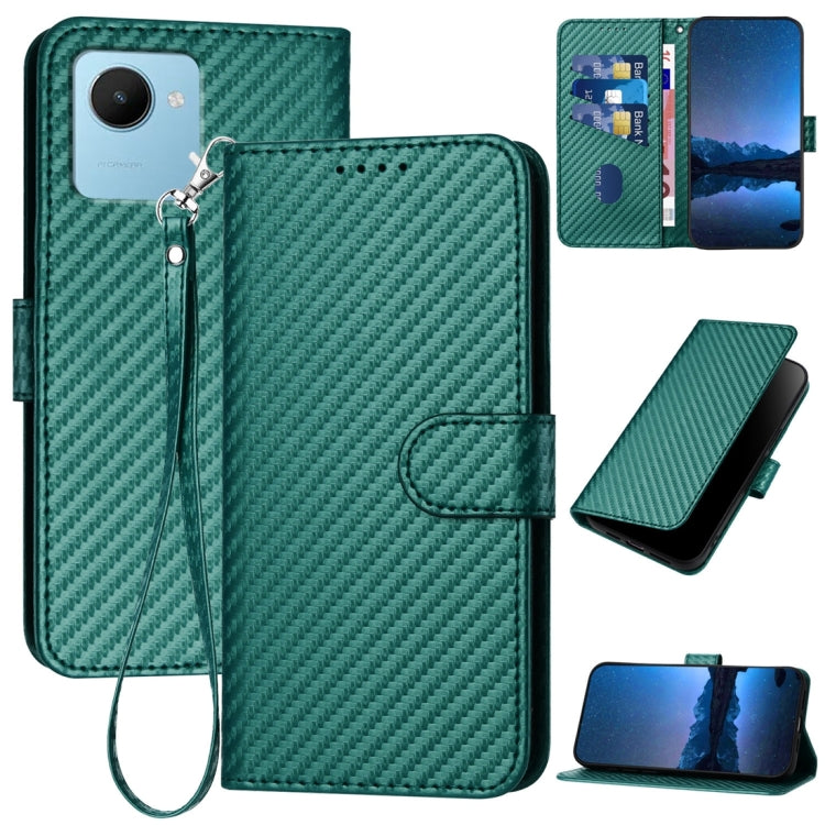 YX0070 Carbon Fiber Buckle Leather Phone Case with Lanyard, For Realme 10 Pro, For Realme 10 Pro+, For Realme 10 4G, For Realme C30 4G / Narzo 50i Prime / C30s, For Realme 9 Pro+, For Realme C20 / C11 2021 / C21, For Realme 8 / 8 Pro                   ...