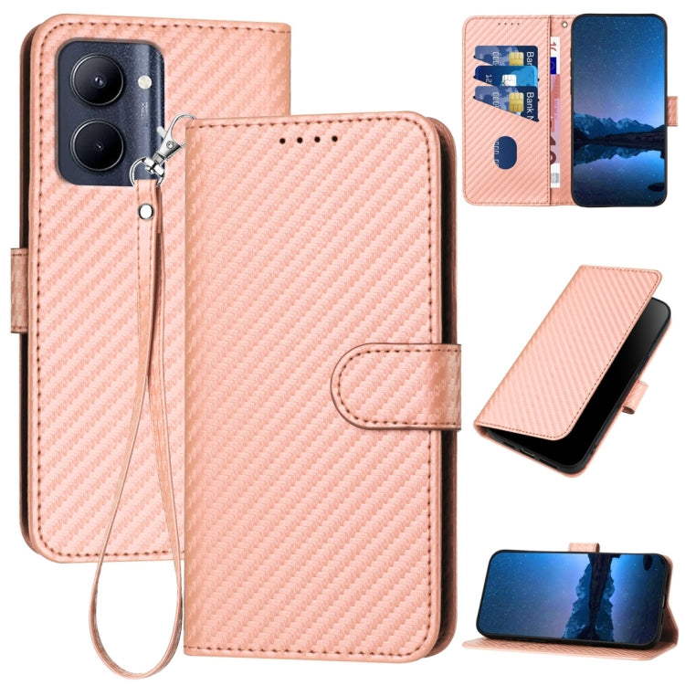 YX0070 Carbon Fiber Buckle Leather Phone Case with Lanyard, For Realme GT 6 / GT 6T, For Realme C63 / C61 Global, For Realme 12+ / Narzo 70 Pro 5G India, For Realme 12, For Realme 12 Pro, For Realme 12 Lite / C67 4G Global, For Realme GT5 Pro          ...