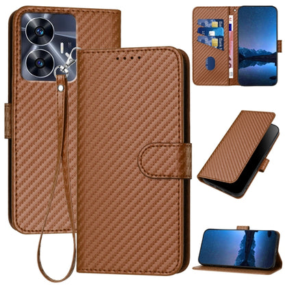 YX0070 Carbon Fiber Buckle Leather Phone Case with Lanyard, For Realme GT 6 / GT 6T, For Realme C63 / C61 Global, For Realme 12+ / Narzo 70 Pro 5G India, For Realme 12, For Realme 12 Pro, For Realme 12 Lite / C67 4G Global, For Realme GT5 Pro          ...