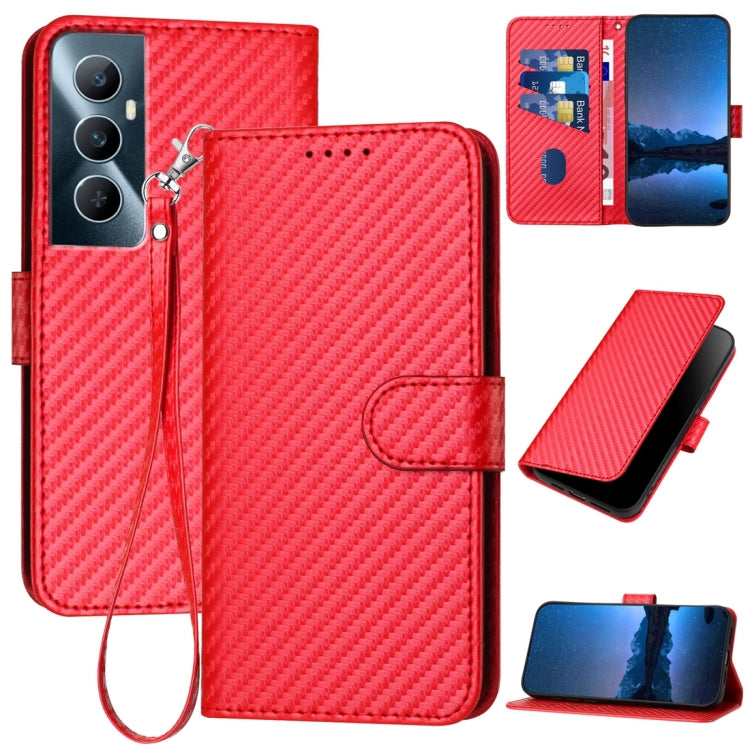 YX0070 Carbon Fiber Buckle Leather Phone Case with Lanyard, For Realme GT 6 / GT 6T, For Realme C63 / C61 Global, For Realme 12+ / Narzo 70 Pro 5G India, For Realme 12, For Realme 12 Pro, For Realme 12 Lite / C67 4G Global, For Realme GT5 Pro          ...
