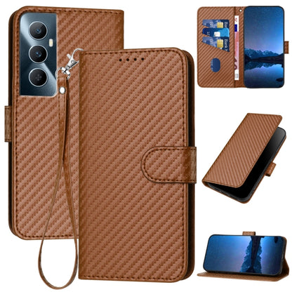 YX0070 Carbon Fiber Buckle Leather Phone Case with Lanyard, For Realme GT 6 / GT 6T, For Realme C63 / C61 Global, For Realme 12+ / Narzo 70 Pro 5G India, For Realme 12, For Realme 12 Pro, For Realme 12 Lite / C67 4G Global, For Realme GT5 Pro          ...