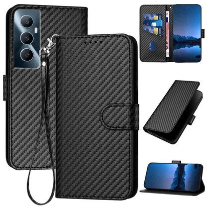 YX0070 Carbon Fiber Buckle Leather Phone Case with Lanyard, For Realme GT 6 / GT 6T, For Realme C63 / C61 Global, For Realme 12+ / Narzo 70 Pro 5G India, For Realme 12, For Realme 12 Pro, For Realme 12 Lite / C67 4G Global, For Realme GT5 Pro          ...