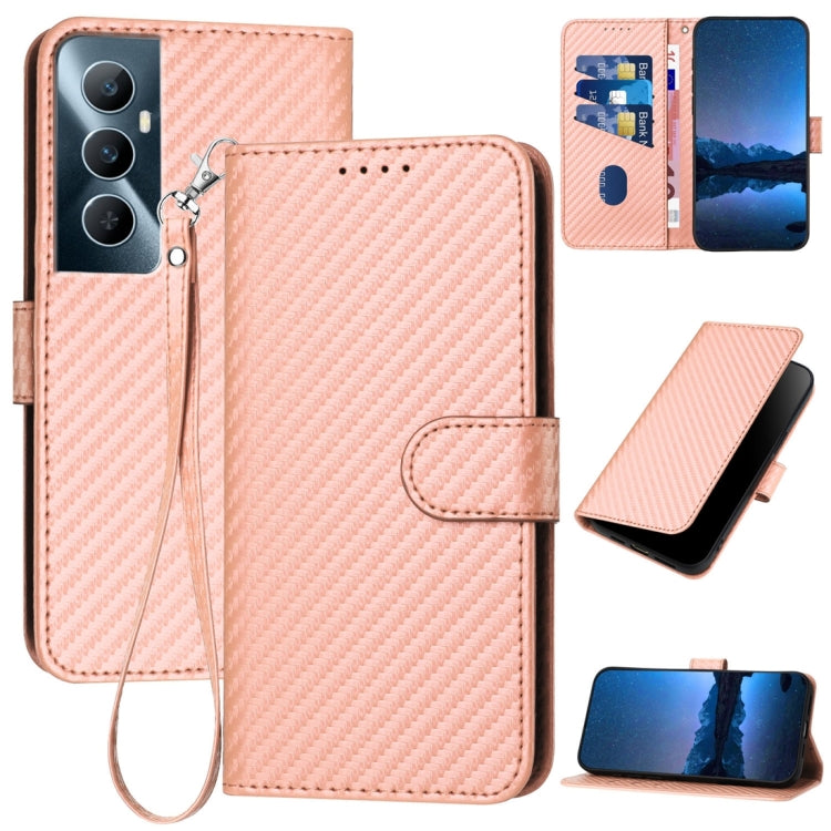 YX0070 Carbon Fiber Buckle Leather Phone Case with Lanyard, For Realme GT 6 / GT 6T, For Realme C63 / C61 Global, For Realme 12+ / Narzo 70 Pro 5G India, For Realme 12, For Realme 12 Pro, For Realme 12 Lite / C67 4G Global, For Realme GT5 Pro          ...