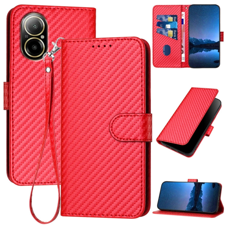 YX0070 Carbon Fiber Buckle Leather Phone Case with Lanyard, For Realme GT 6 / GT 6T, For Realme C63 / C61 Global, For Realme 12+ / Narzo 70 Pro 5G India, For Realme 12, For Realme 12 Pro, For Realme 12 Lite / C67 4G Global, For Realme GT5 Pro          ...