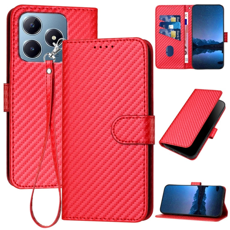 YX0070 Carbon Fiber Buckle Leather Phone Case with Lanyard, For Realme GT 6 / GT 6T, For Realme C63 / C61 Global, For Realme 12+ / Narzo 70 Pro 5G India, For Realme 12, For Realme 12 Pro, For Realme 12 Lite / C67 4G Global, For Realme GT5 Pro          ...