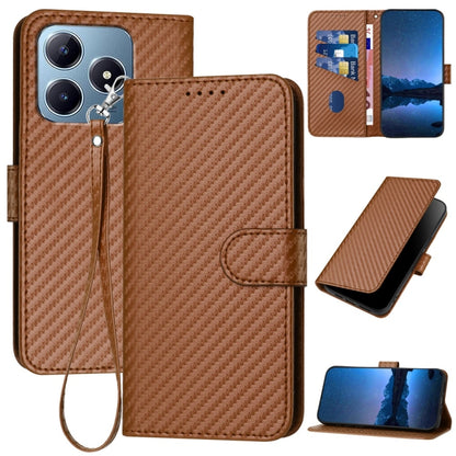 YX0070 Carbon Fiber Buckle Leather Phone Case with Lanyard, For Realme GT 6 / GT 6T, For Realme C63 / C61 Global, For Realme 12+ / Narzo 70 Pro 5G India, For Realme 12, For Realme 12 Pro, For Realme 12 Lite / C67 4G Global, For Realme GT5 Pro          ...