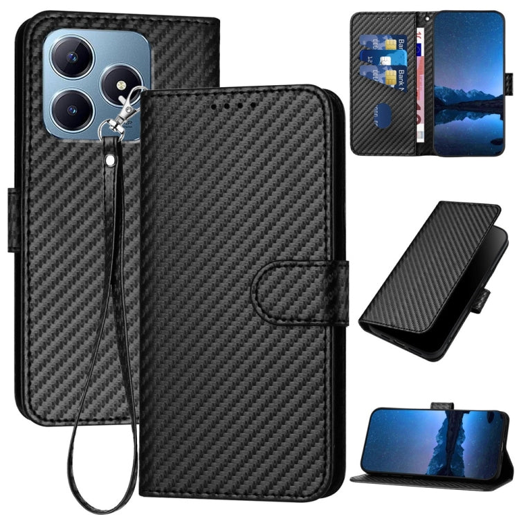 YX0070 Carbon Fiber Buckle Leather Phone Case with Lanyard, For Realme GT 6 / GT 6T, For Realme C63 / C61 Global, For Realme 12+ / Narzo 70 Pro 5G India, For Realme 12, For Realme 12 Pro, For Realme 12 Lite / C67 4G Global, For Realme GT5 Pro          ...