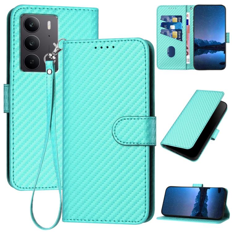 YX0070 Carbon Fiber Buckle Leather Phone Case with Lanyard, For Realme C71 India, For Realme 15 5G / 15 Pro 5G, For Realme GT 7 India, For Realme 14 / P3 5G Global, For Realme P3 Ultra 5G, For Realme P3 Pro, For Realme 14 Pro+, For Realme 14 Pro       ...