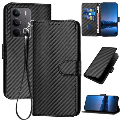 YX0070 Carbon Fiber Buckle Leather Phone Case with Lanyard, For Realme C71 India, For Realme 15 5G / 15 Pro 5G, For Realme GT 7 India, For Realme 14 / P3 5G Global, For Realme P3 Ultra 5G, For Realme P3 Pro, For Realme 14 Pro+, For Realme 14 Pro       ...
